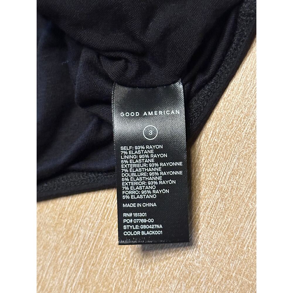NWT Good American Jersey Thong Bodysuit BLACK Size 3 (large) - Picture 5 of 6